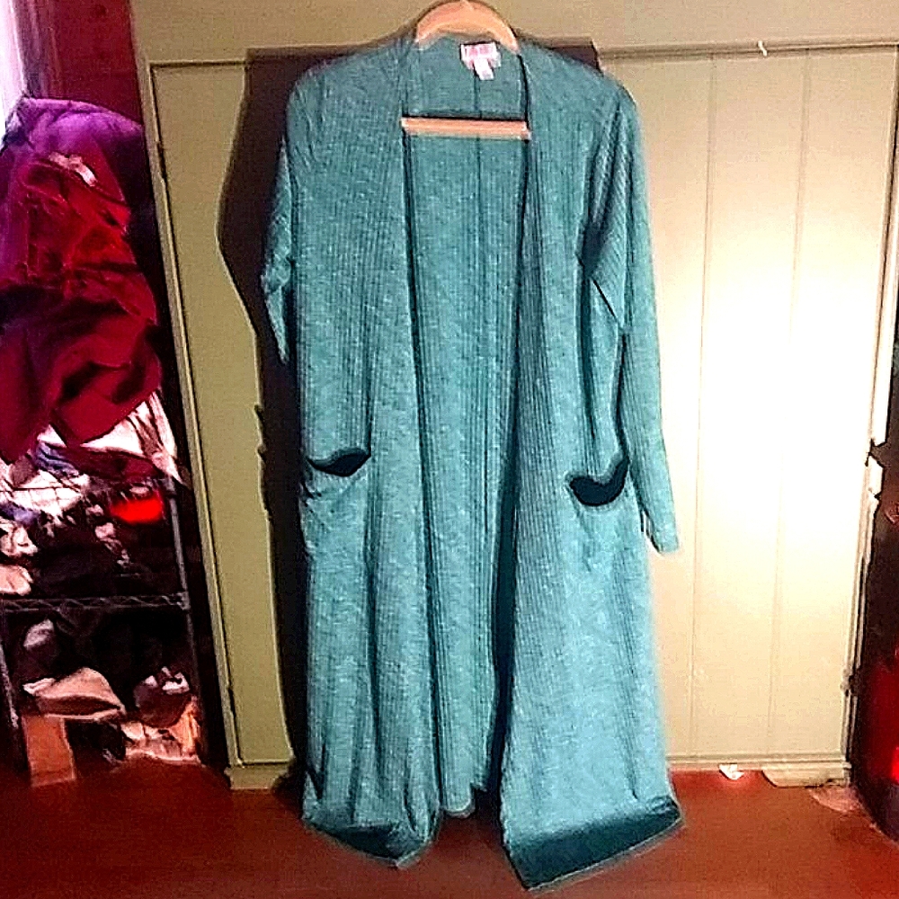 LulaRoe.turqoise cardigan, floor length